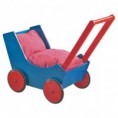 Doll Pram Red & Blue 